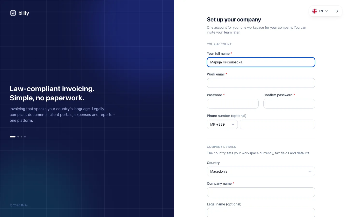 Step 2: Use a work email you can open right away, because the verification link goes there.