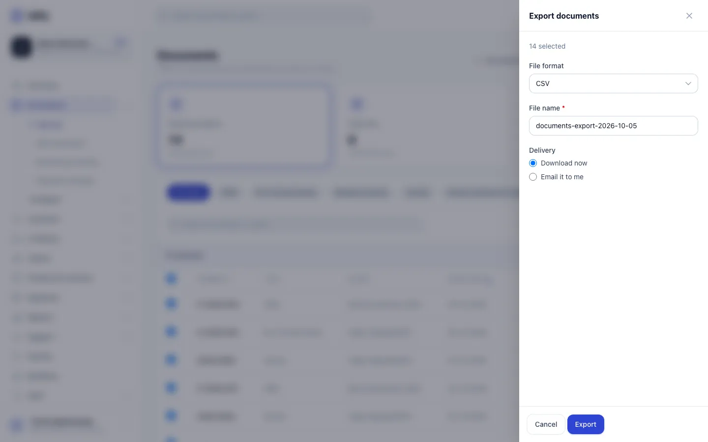 Step 4: Choose CSV or Excel.