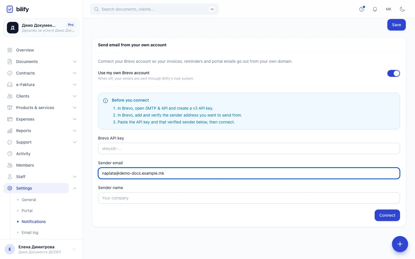 Step 6: The sender name is what clients see in their inbox.